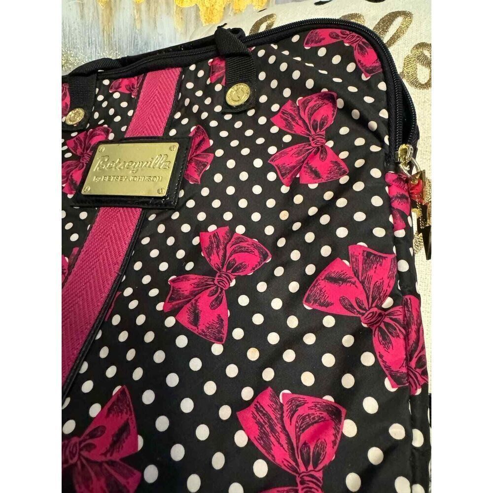 Betsey johnson polka dot pink bow padded laptop/computer bag/case - Picture 4 of 7